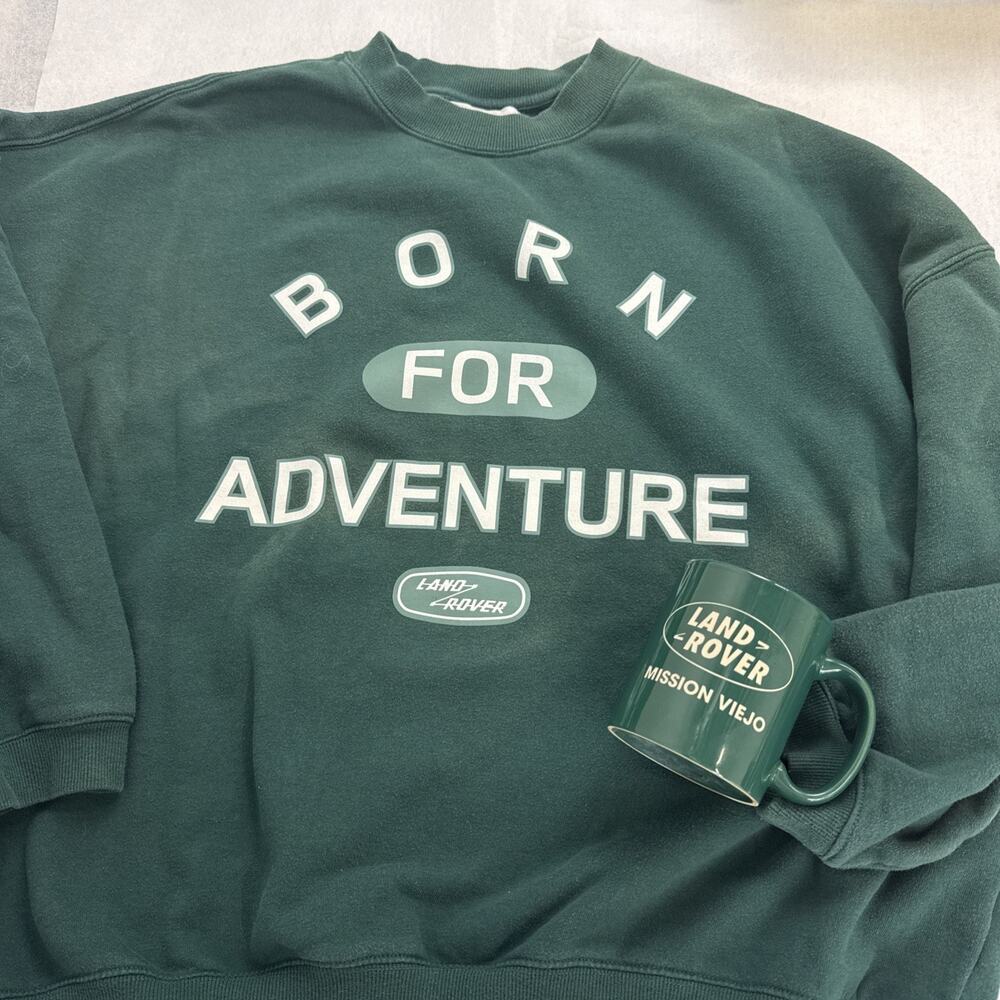 Land Rover Enthusiast Cozy Mornings Set Adventure Sweatshirt Large & Coffee Mug